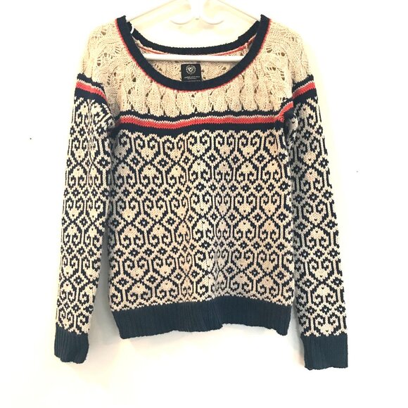 American Eagle sweater women's size S wool crochet fisherman coastal nautical - Picture 1 of 8